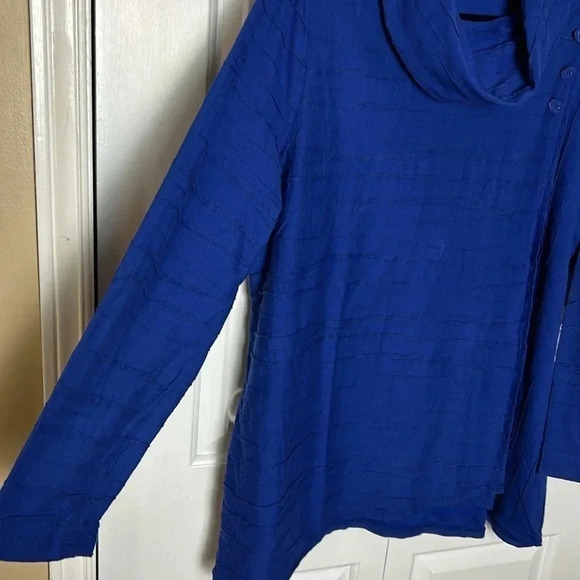 HABITAT. Linen blend,Faux wrap top,tunic,Pullover,cowl neck,loose,PTP 22”   NWT - Picture 7 of 15